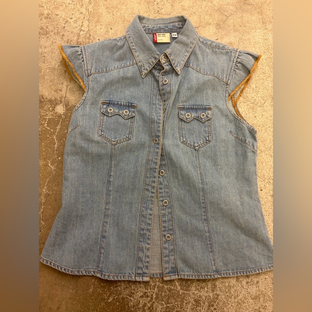 Levi's Light‎ Blue Denim Shirt Y2K